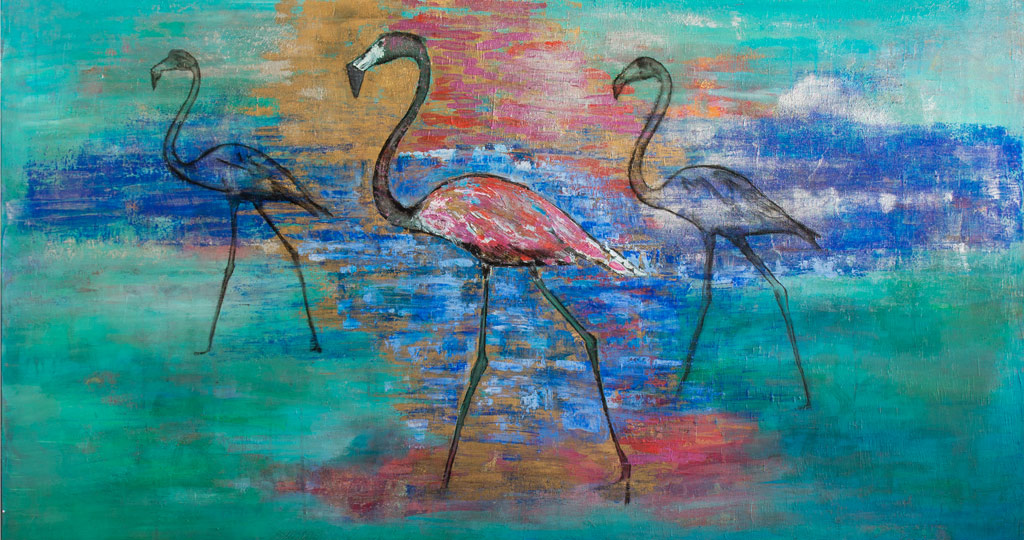 Abstrakt_Flamingos